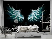 3D Wing Feather Wallpaper Wall Mural Removable Self-adhesive Sticker 816