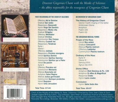 GESANG / MÖNCHE VON SOLESMES - ENTDECKEN GREGORIANISCHEN GESANG NEUE CD