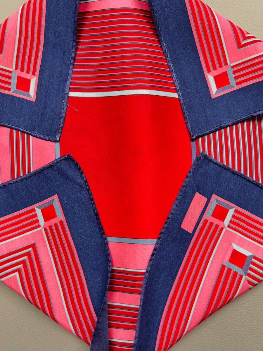 Foulard Carré Lanvin Gavroche Authentique En Soie 100% - Multicolore, Occasion Bon état