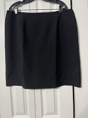 New York & Company Women s Sz 18 Black Pencil Skirt Straight Back Slit