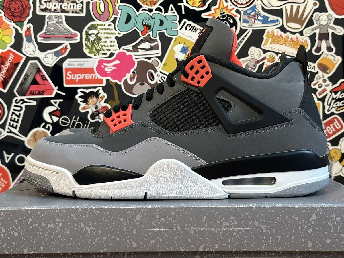 Air Jordan 4 グレー/ブラック/レッド AIR JORDAN 4 RETRO (GS) Grey, infared andblack 23 in color size 7y