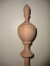 WOOD FINIAL UNFINISHED FOR CLOCK, BED OR FURNITURE FINIAL 84