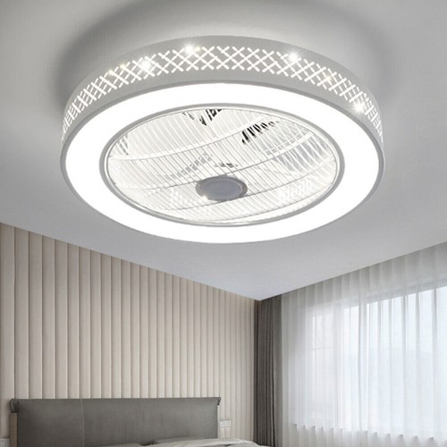 22" Indoor Modern Dimmable Ceiling Fan With LED Light Remote Control Flush Mount - Bild 15 von 18