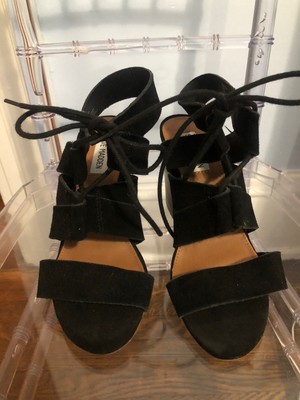 steve madden lace up block heels