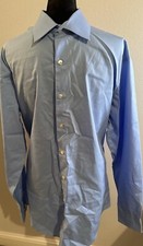 Kenneth Cole Non-Iron Regular Fit Spread Collar Dress Shirt, Blue 16 34/35