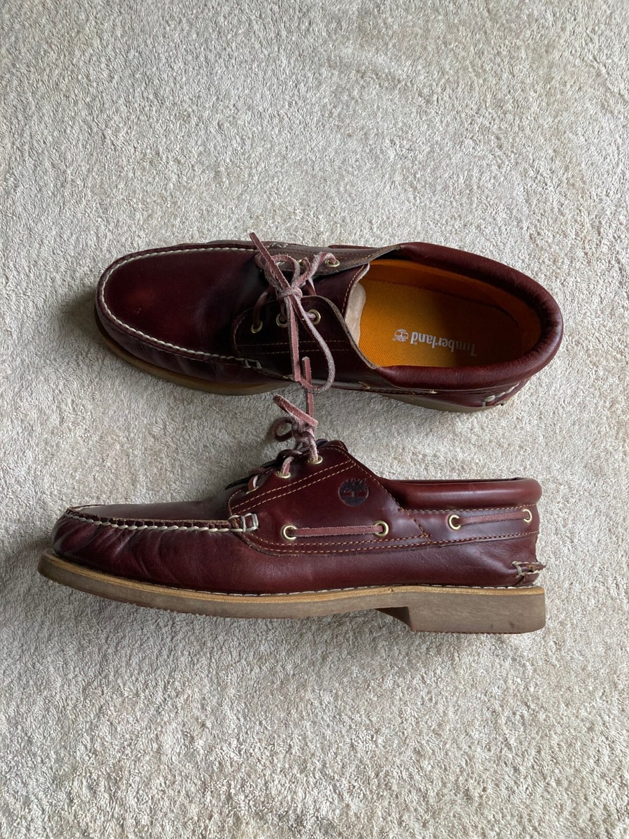 Timberland Brown Eye Stanwood Lugs Boat Shoes Excellent Condition