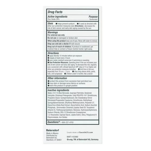 Eucerin Sensitive Mineral Face Zinc Oxide 36 Sunscreen 1.7 fl oz TINTED eBay