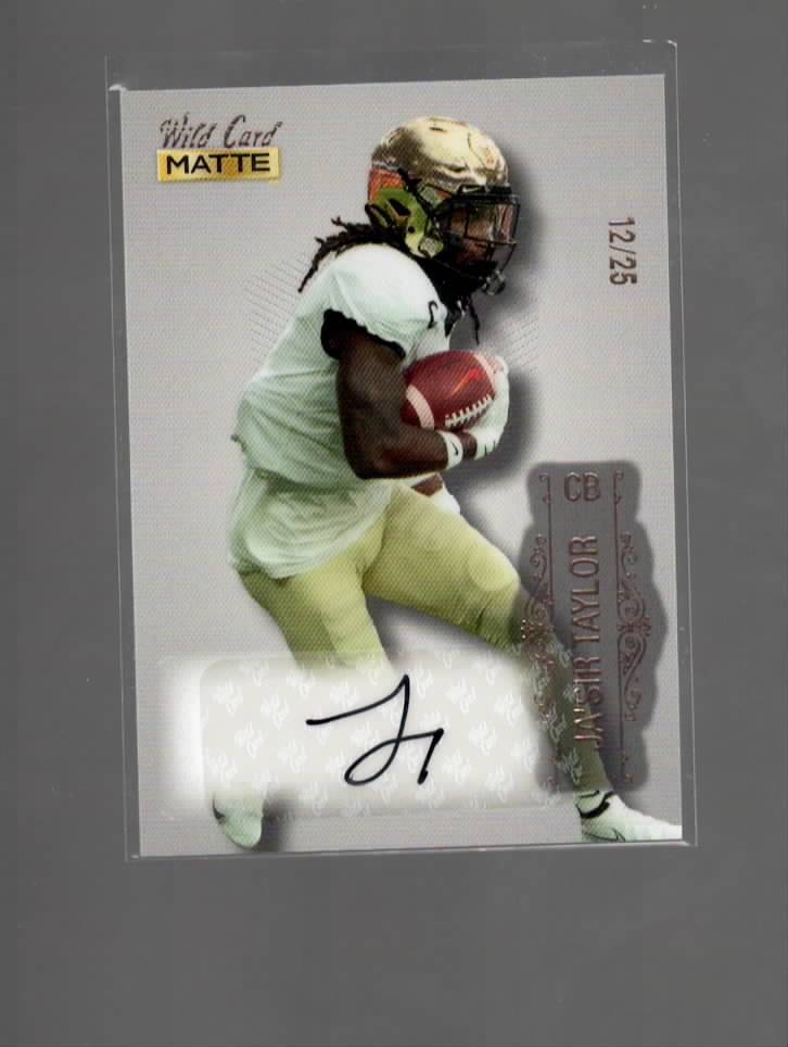 Ja'Sir Taylor Wild Card Matte White Draft Pick Premium Autographs #MBA Base
