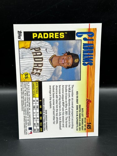 2021 Bowman Heritage CJ ABARAMS Chrome Gold Parallel 47/50 #145 - Picture 2 of 2