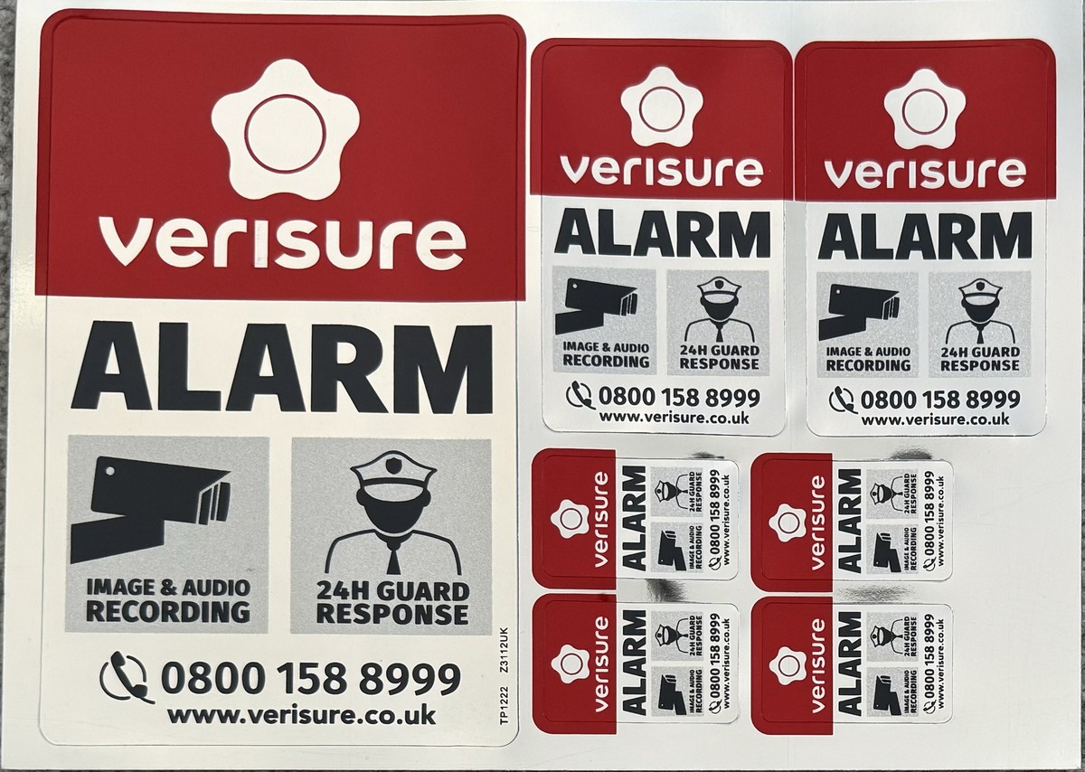 VERISURE Original deterrent sign Sticker for Windows or Very