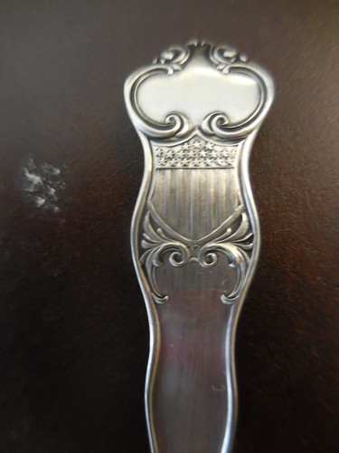 OLD WALLACE A1 PAT.PLURIBUS UNUM NATIONAL UNION ILLINOIS SOUVENIR SPOON#CB - Picture 8 of 8
