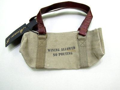 Mona B Small Carry Canvas Bag Winning Allowed No Pouting Open Pouch Handles NWT