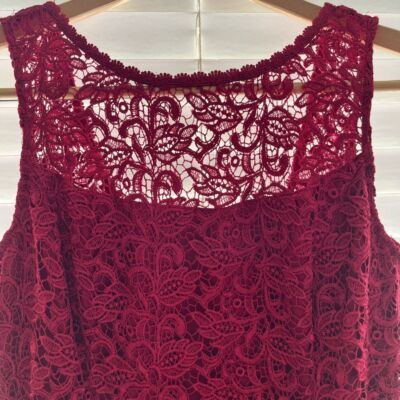 White House Black Market Cardinal Red Lace Dress - Size 6 | eBay