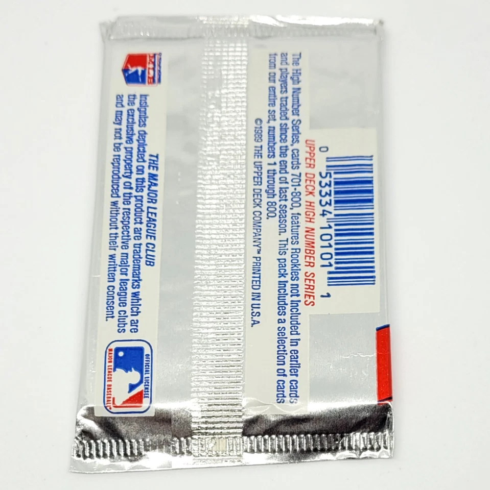 Paquetes de láminas de béisbol 1989 Upper Deck sin abrir Ken Griffey Jr. Randy Johnson radiocontrol Foto 3 de 3