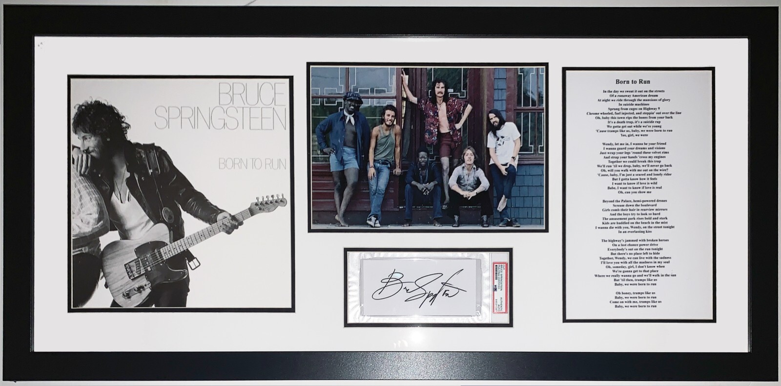 Bruce Springsteen Autographed Born to Run Album PSA DNA COA Framed Photo Lyrics