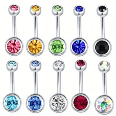 Button Ring Piercing Ring Piercing Jewelry Belly Button Ring Navel Ring Crystal