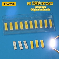 TKDMR 100PCS LG LED BACKLIGHT 7020 3V 0.5W WHITE COLD 40LM FOR LG TV REPAIR