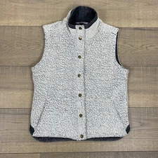 Toad&Co Vest Womens Size XS Sheridan Wool Sherpa Fleece Snap Button Cozy Natural
