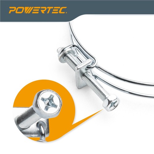 POWERTEC 6 inch Double Wire Hose Clamps for Dust Collection-5 Pack (70218) - Picture 5 of 9