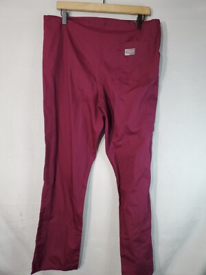 Scrubzone Pants Women's Size Small Burgundy/Wine Medical Pockets Scub Nurse Cna
