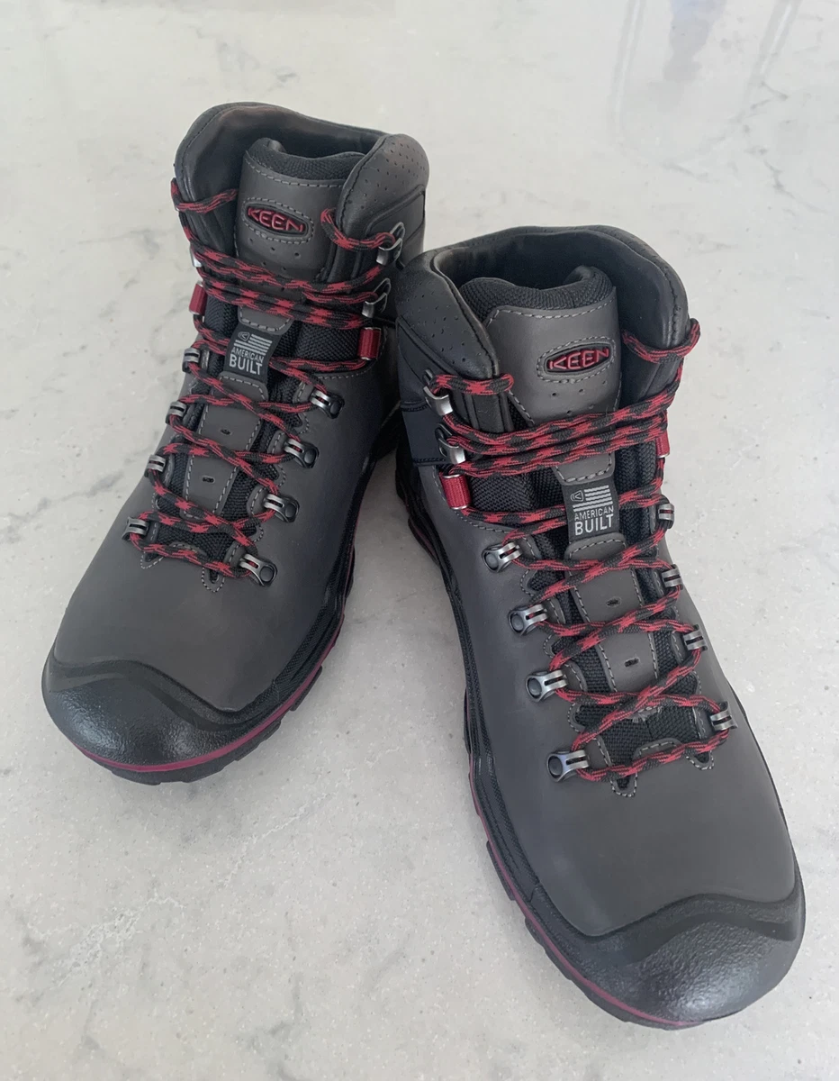 KEEN Liberty Ridge Women s Gargoyle Beet Red Waterproof Hiking Boots Size 9.5