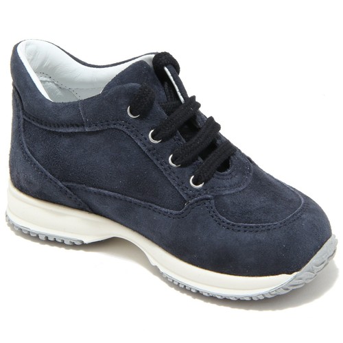 88606 sneaker blu HOGAN INTERACTIVE H PAILLETTES scarpa bimba shoes kids - Foto 2 di 4