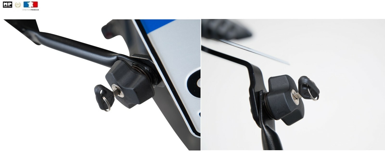 Antivols pour support latéral PRO avec système QUICK-LOCK pour un verrouillage rapide de moto