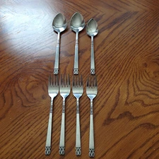 Orleans Silver Stainless Flatware Victoria Pattern Fork Spoon Japan 7 Pieces Vtg