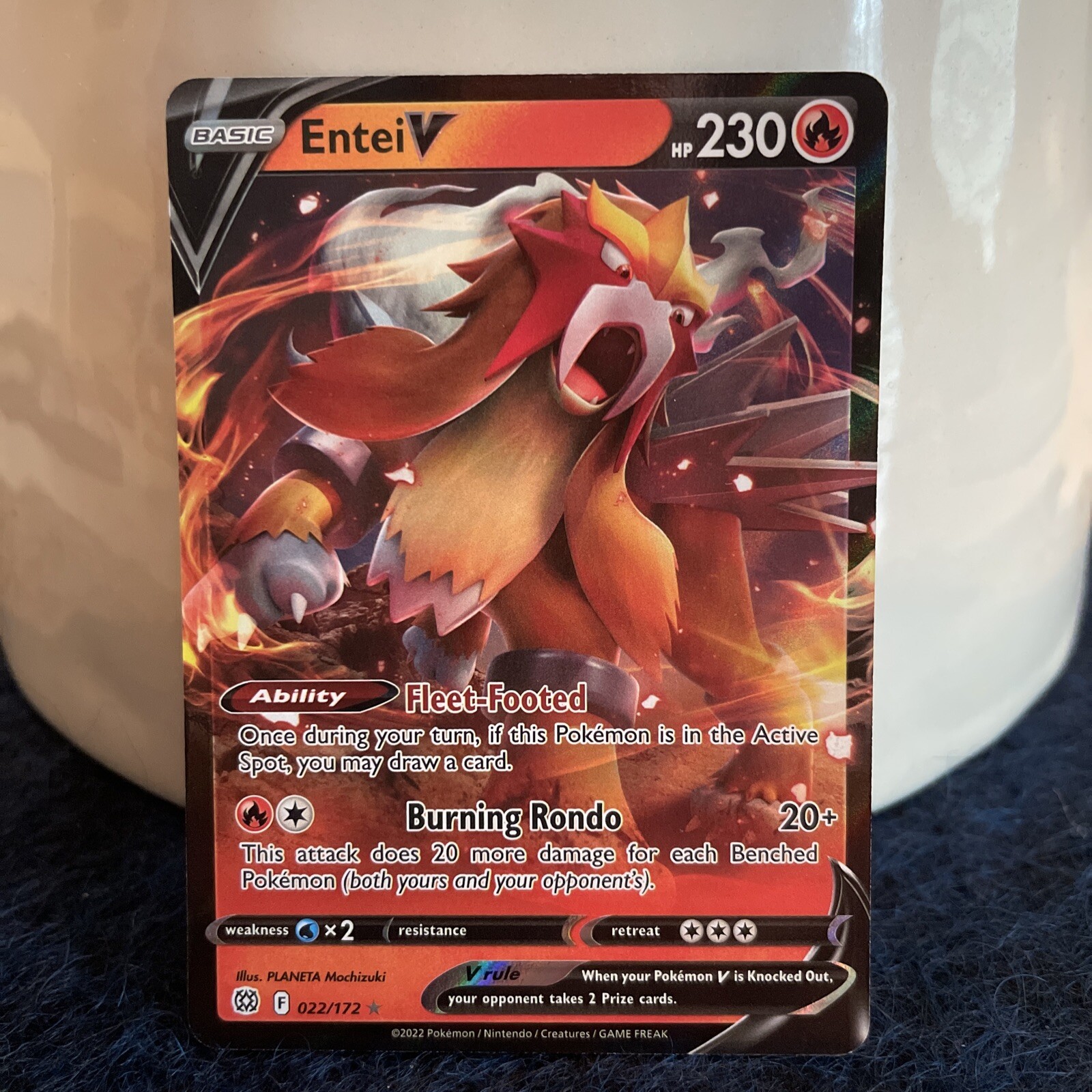 Pokemon Entei V 022/172 Brilliant Stars Ultra Rare Holo NM