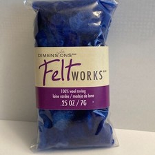 Dimensions FeltWorks 100 Wool 1 Blue Curly Roving 0.25oz Needle Felting Craft