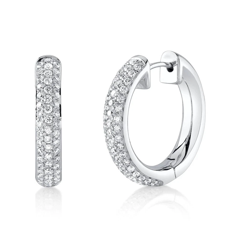 Pave diamond deals hoops