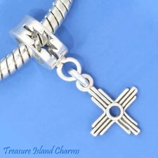 Zia Sun Native American Symbol 925 Sterling Silver European Dangle Bead Charm