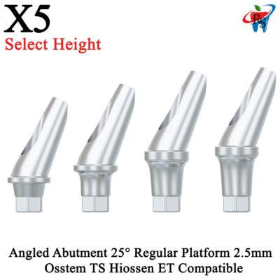 5pcs Prosthetic Anguled Abutment 25° RP 2.5mm Oss tem TS Compatible Dental Lab