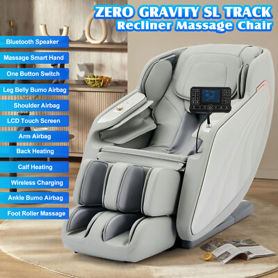 4D Full Body Zero Gravity Recliner Massage Chair Foot Roller,Wireless Charging