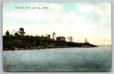 Hospital Point Light & Living Quarters Beverly MA Pre C1907 UDB Postcard Y9
