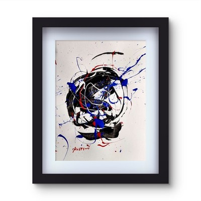 Aleph Original Art 14x11 Abstract Expressionist Painting On Gallery Paper