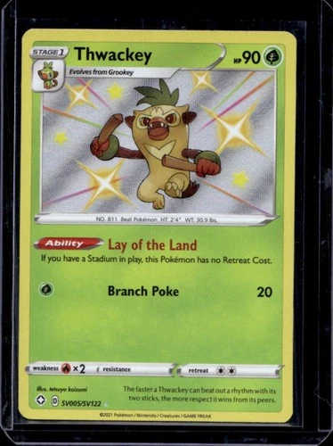 2021 Pokemon SWSH Shining Fates Thwackey Shiny Vault #SV005/SV122