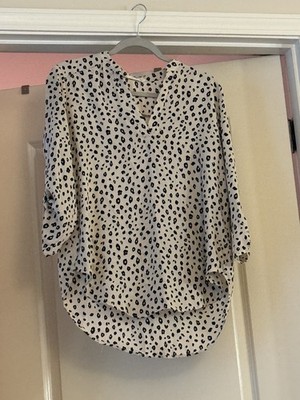 Lush Warren Split-Neck Blouse, Medium