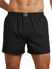 Mens Fine Linen Soft Stretch Elastic Waistband Underwear Boxer Shorts