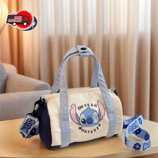 Stitch Canvas Shoulder Bag Cartoon Strawberry Bear Crossbody Bag for Women