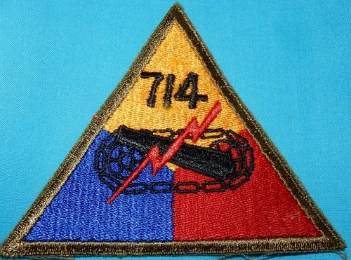 WW2 ERA 714th ARMORED TANK DIVISION PATCH US MILITARY BADGE WORLD WAR II