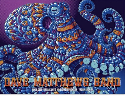 Dave Matthews Band Virginia Beach June 6 2026 Concert Poster Wall Art