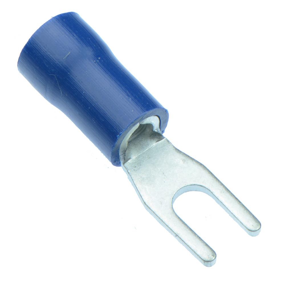 25 x Blue 3.2mm Insulated Crimp Fork Terminal Connector