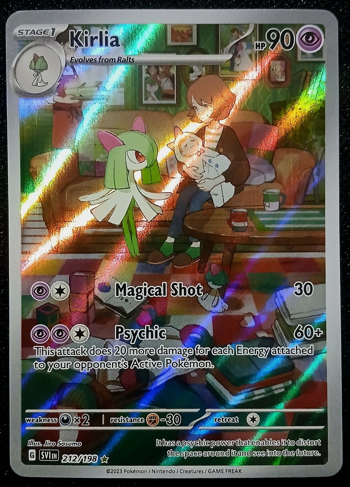 Pokemon KIRLIA 212/198 FULL ART ILLUSTRATED SECRET RARE Scarlet & Violet - NM/MT