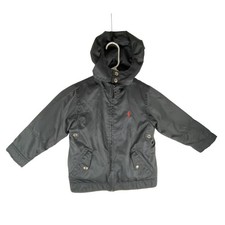 Polo Ralph Lauren Jacket Kids 4 Blue Fleece Lined Light Weight Hooded Red Pony