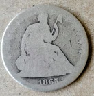 1865 Seated Liberty Half Dollar 50c Tougher Date