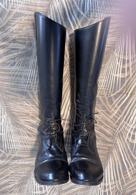 Men s Black Leather Riding Dressage Field Equestrian Tall Boots - 10.5