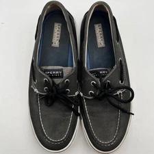 Sperry Top-Sider Halyard Men's Boat Shoes Black  Canvas Casual Loafers Size 12M