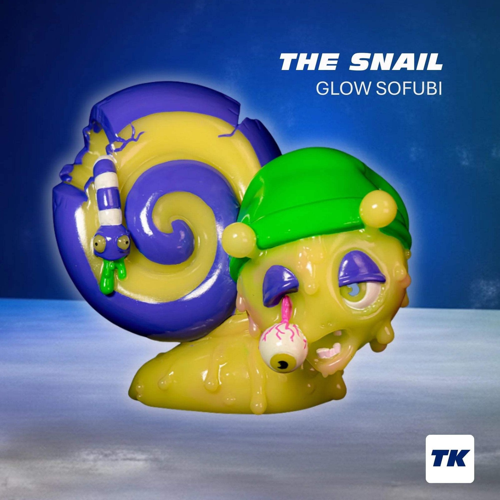 Figurine MAD SCIENTIST GLO FREAKS THE SNAIL en Sofubi phosphorescent 10cm