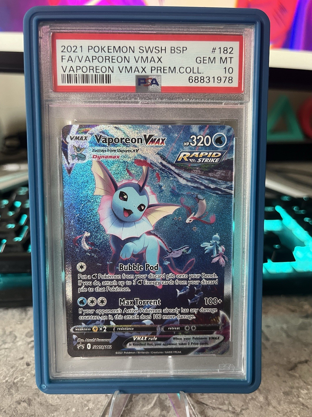 Vaporeon VMAX 2021 Sword & Shield: Black Star Promo #SWSH182 Vaporeon VMAX 2021 Sword & Shield: Black Star Promo #SWSH182